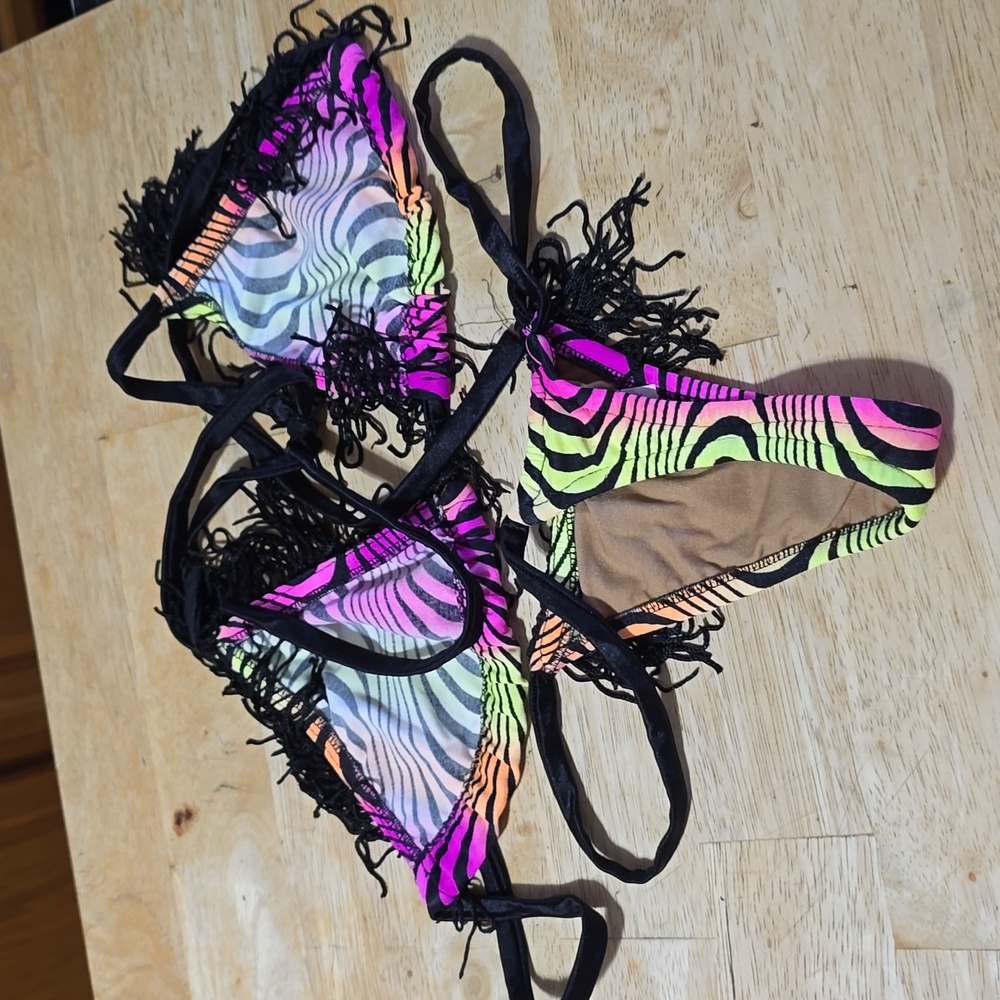 Colorful Fringed String Bikini - Picture 2 of 3